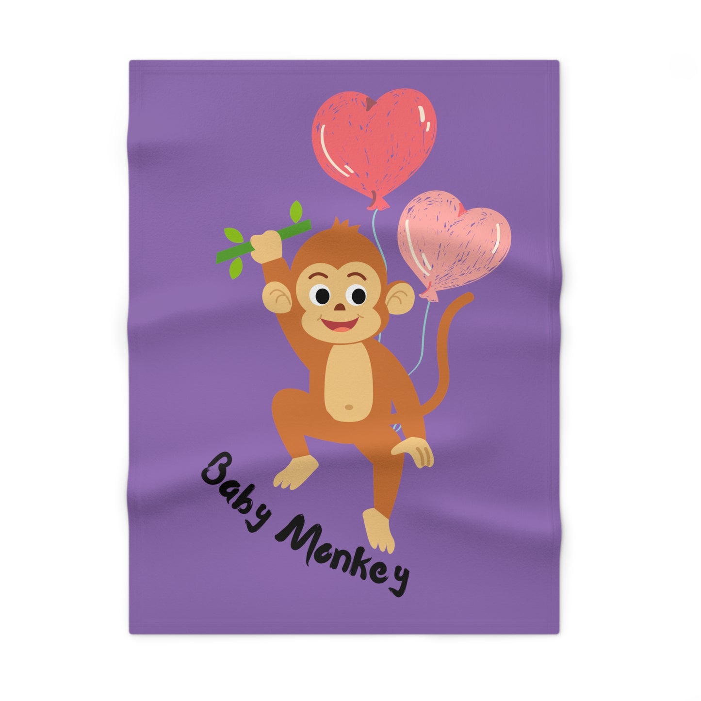 Purple Baby monkey Soft Fleece Baby Blanket