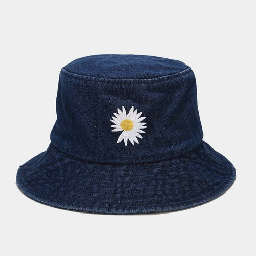 Denim Dome Top Sun Bucket Hats Women Summer Caps