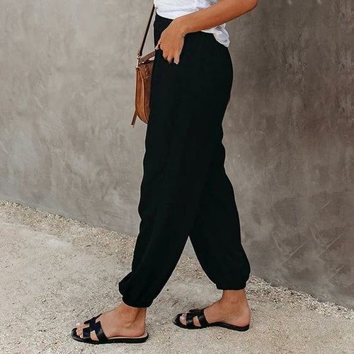 Casual Loose Solid Color Women Sweatpants 2021 Spring Fashion Stretch