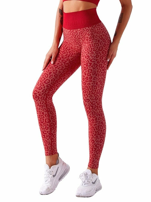 Leopard Print Yoga Pants Women Sexy High Waist Seamless Fitness