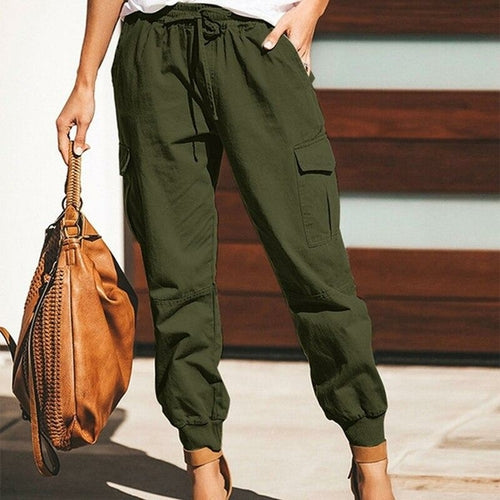 Fashion Lace-up Belted Cargo Pants