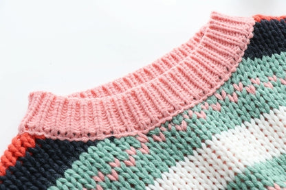 Striped Knitted Vinatge Loose Sweater Jumper