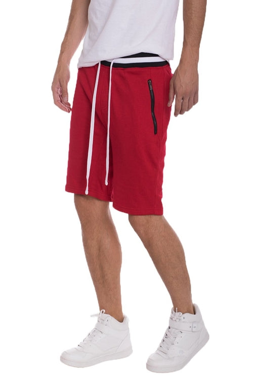 BRANDON FRENCH TERRY SHORTS- RED