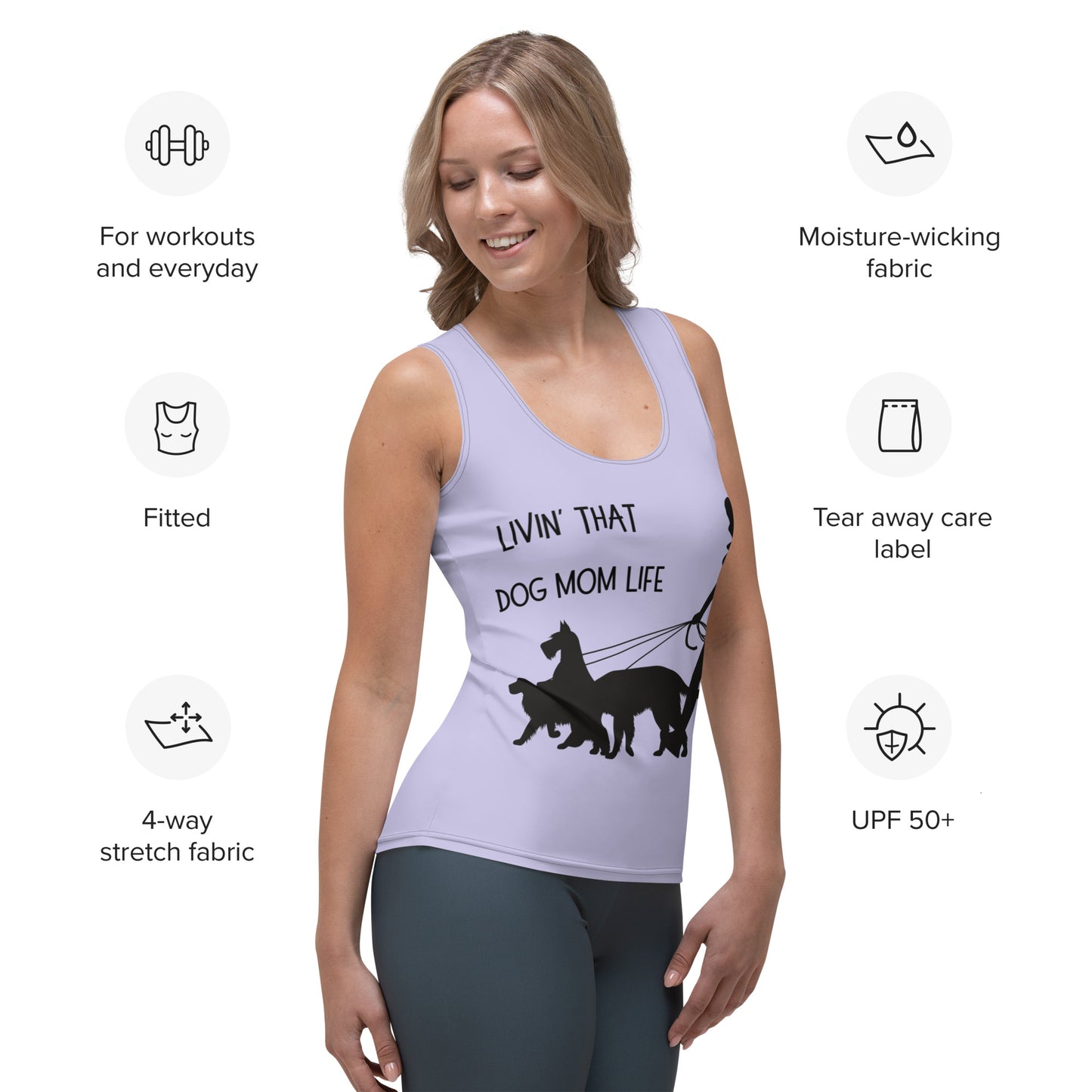 Livin that dog mom life! Sublimation Cut & Sew Tank Top