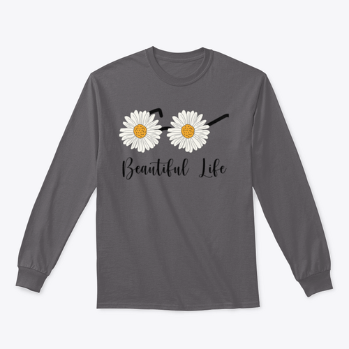 Beautiful Life With Daisy Flowers As Glasses Design Long Sleeves